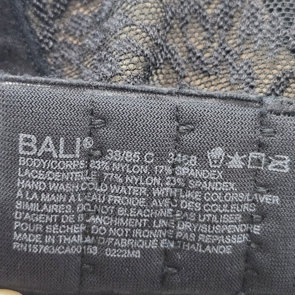 Bali Comfort Bra Cool Comfort Fabric Lace Accent Underwire Foam Cups Size 38C - Picture 5 of 8